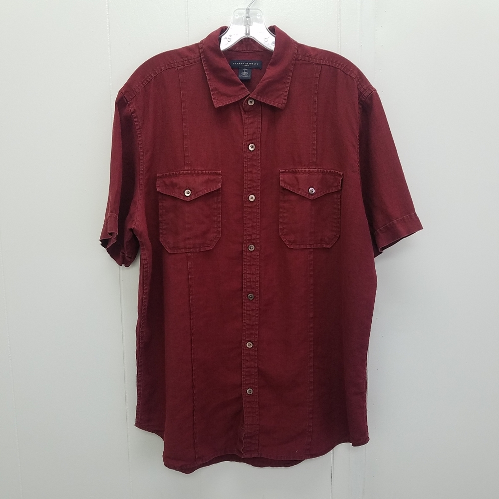 Banana Republic Short Sleeve Button Up Linen Shirt